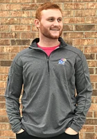 Columbia Kansas Jayhawks Mens Grey Shotgun Long Sleeve Qtr Zip Pullover
