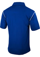 Columbia Kansas Jayhawks Mens Blue 2022 National Champions High Stakes Short Sleeve Polo
