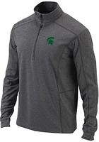 Columbia Michigan State Spartans Mens Charcoal Shotgun Long Sleeve Qtr Zip Pullover