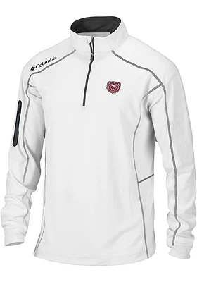 Columbia Missouri State Bears Mens White Shotgun Long Sleeve Qtr Zip Pullover