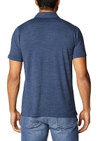 Columbia Michigan Wolverines Mens Blue Tech Trail Short Sleeve Polo