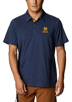 Columbia Notre Dame Fighting Irish Mens Navy Blue Tech Trail Short Sleeve Polo