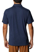 Columbia Notre Dame Fighting Irish Mens Navy Blue Tech Trail Short Sleeve Polo