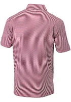 Columbia Oklahoma Sooners Mens Crimson Club Invite Stripe Short Sleeve Polo