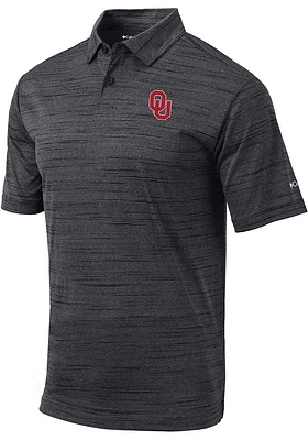 Columbia Oklahoma Sooners Mens Black Set Short Sleeve Polo
