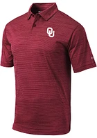 Columbia Oklahoma Sooners Mens Crimson Set Short Sleeve Polo
