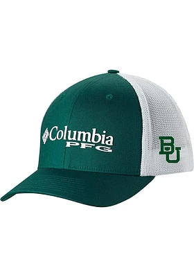 Columbia Baylor Bears PFG Mesh Snap Adjustable Hat - Green
