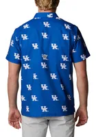 Columbia Kentucky Wildcats Mens Blue Super Slack Tide Short Sleeve Dress Shirt