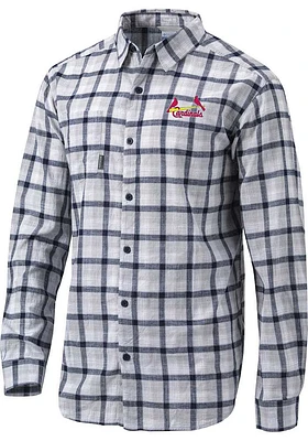 Columbia St Louis Cardinals Mens Navy Blue Under Exposure Long Sleeve Dress Shirt