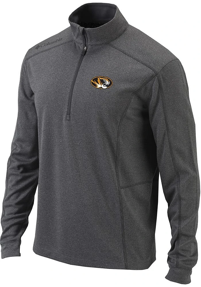 Columbia Missouri Tigers Mens Grey Shotgun Long Sleeve Qtr Zip Pullover