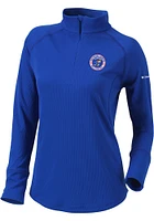 Columbia Kansas Jayhawks Womens Blue 2022 National Champions Flop Shot Qtr Zip