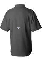 Columbia Cincinnati Bearcats Mens Charcoal Tamiami Short Sleeve Dress Shirt
