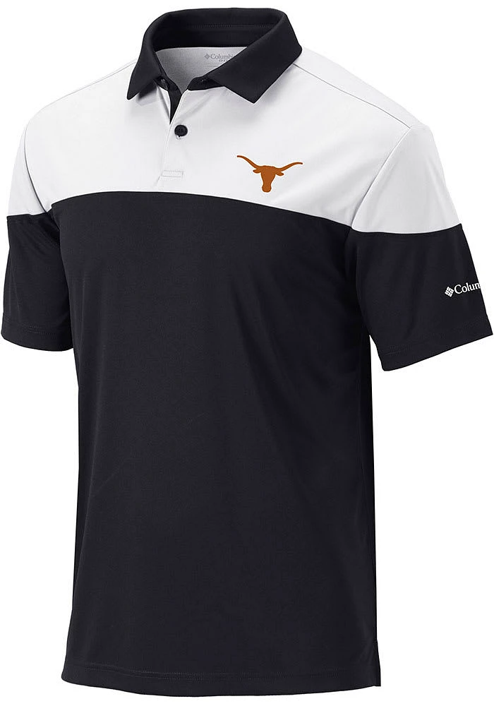 Columbia Texas Longhorns Mens Black Best Ball Omni Wick Short Sleeve Polo