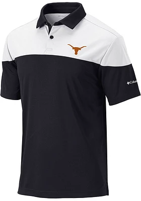 Columbia Texas Longhorns Mens Black Best Ball Omni Wick Short Sleeve Polo