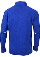 Columbia Kansas Jayhawks Mens Blue Scorecard Long Sleeve Qtr Zip Pullover