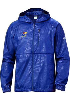 Columbia Kansas Jayhawks Mens Blue Camo Flash Forward Light Weight Jacket