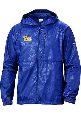 Columbia Pitt Panthers Mens Blue Camo Flash Forward Light Weight Jacket