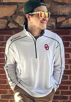 Columbia Oklahoma Sooners Mens White Shotgun Long Sleeve Qtr Zip Pullover