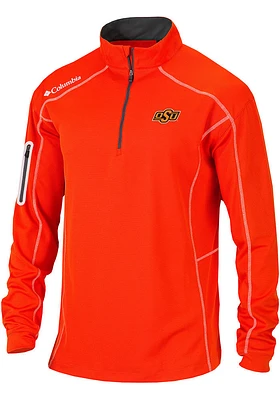 Columbia Oklahoma State Cowboys Mens Shotgun Long Sleeve Qtr Zip Pullover