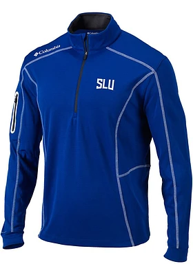 Columbia Saint Louis Billikens Mens Blue Shotgun Long Sleeve Qtr Zip Pullover