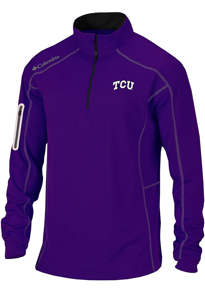 Columbia TCU Horned Frogs Mens Shotgun Long Sleeve Qtr Zip Pullover