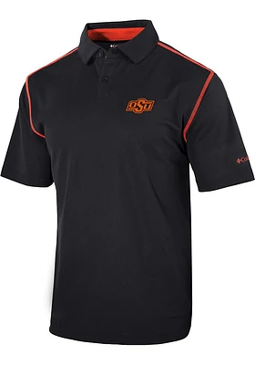 Columbia Oklahoma State Cowboys Mens Black High Stakes Short Sleeve Polo