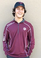 Columbia Texas A&M Aggies Mens Maroon Shotgun Long Sleeve Qtr Zip Pullover