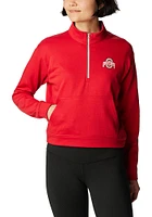 Columbia Ohio State Buckeyes Womens Red Terry Qtr Zip