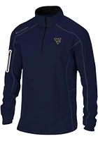 Columbia West Virginia Mountaineers Mens Navy Blue Shotgun Long Sleeve Qtr Zip Pullover