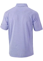 Columbia K-State Wildcats Mens Lavender Club Invite Stripe Short Sleeve Polo