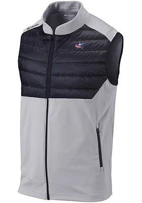 Columbia Columbus Blue Jackets Mens Grey Heat Seal The Element Vest Sleeveless Jacket