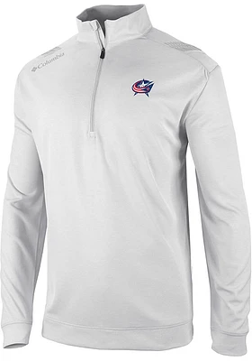 Columbia Columbus Blue Jackets Mens Heat Seal Oakland Downs Long Sleeve Qtr Zip Pullover