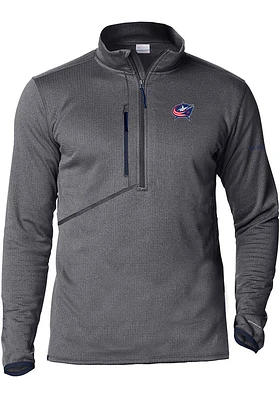 Columbia Columbus Blue Jackets Mens Navy Heat Seal Park View Fleece Half Zip Pullover Long Sl..