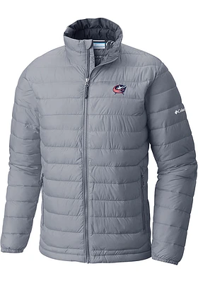 Columbia Columbus Blue Jackets Mens Grey Heat Seal Powder Light Weight Jacket