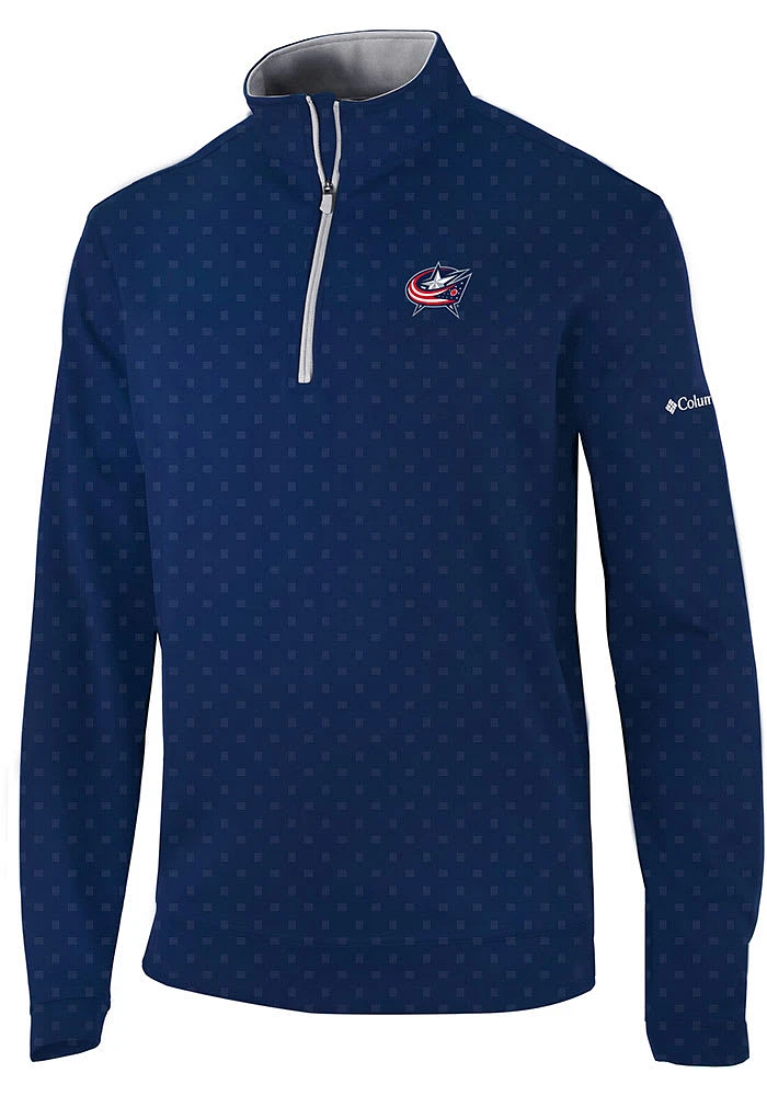 Columbia Columbus Blue Jackets Mens Navy Heat Seal Printed Wickham Hills Pullover Long Sleeve..