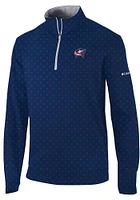 Columbia Columbus Blue Jackets Mens Navy Heat Seal Printed Wickham Hills Pullover Long Sleeve..