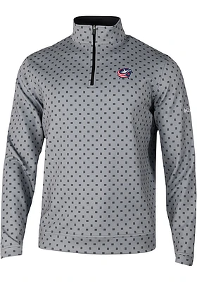 Columbia Columbus Blue Jackets Mens Grey Heat Seal Printed Wickham Hills Pullover Long Sleeve Qtr..