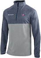 Columbia Columbus Blue Jackets Mens Navy Heat Seal Omni Wick Rockin It Long Sleeve Qtr Zip Pu..