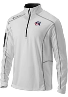 Columbia Columbus Blue Jackets Mens Heat Seal Omni Wick Shotgun Long Sleeve Qtr Zip Pullover