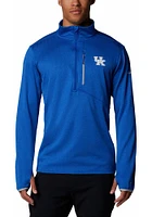 Columbia Kentucky Wildcats Mens Blue Park View Long Sleeve Qtr Zip Pullover