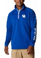 Columbia Kentucky Wildcats Mens Blue Terminal Tackle Long Sleeve 1/4 Zip Pullover