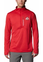 Columbia Ohio State Buckeyes Mens Red Park View Long Sleeve Qtr Zip Pullover