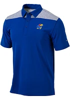 Columbia Kansas Jayhawks Mens Blue Utility Short Sleeve Polo