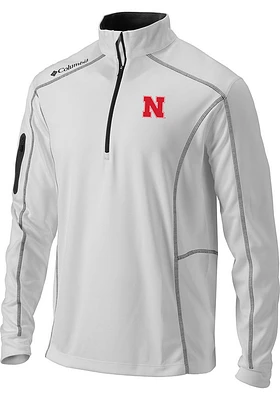 Columbia Nebraska Cornhuskers Mens Shotgun Long Sleeve Qtr Zip Pullover