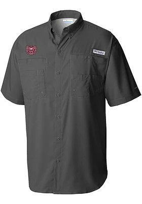 Columbia Missouri State Bears Mens Grey Tamiami Short Sleeve Dress Shirt