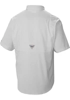 Columbia SMU Mustangs Mens White Tamiami Short Sleeve Dress Shirt