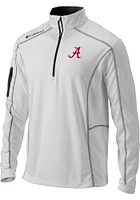 Columbia Alabama Crimson Tide Mens White Shotgun Long Sleeve Qtr Zip Pullover