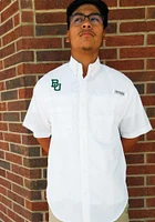Columbia Baylor Bears Mens White Tamiami Short Sleeve Dress Shirt