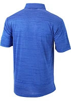 Columbia Kansas Jayhawks Mens Blue Omni-Wick Set Short Sleeve Polo