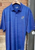 Columbia Kansas Jayhawks Mens Blue Omni-Wick Set Short Sleeve Polo